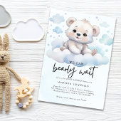 It's a boy bearly wait woodland baby bear shower kaart
