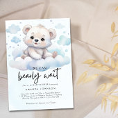 It's a boy bearly wait woodland baby bear shower kaart