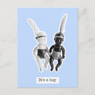 It's a boy - Black and White Doll Indians Briefkaart