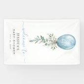 It's A Boy Blue Balloon Baby Shower Welcome Spandoek (Horizontaal)