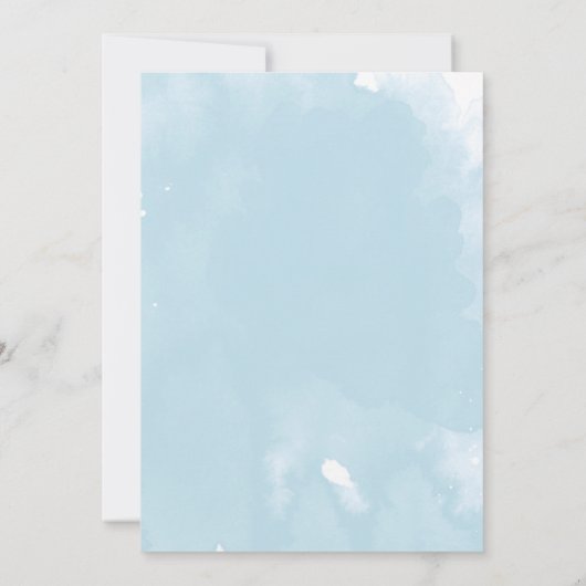 It's A Boy Blue Balloon Bow Greenery Baby Shower Kaart (Achterkant)