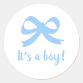 It's a boy blue cute bow knot baby shower stickers (Voorkant)