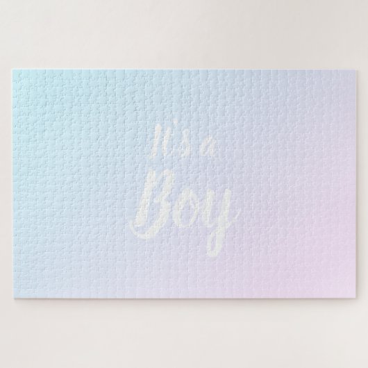 It's a Boy blue pink gradient ombre gender reveal  Legpuzzel (Horizontaal)
