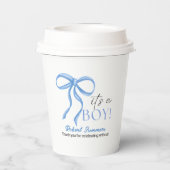 It's a Boy Blue Ribbon Papieren Bekers (Achterkant)