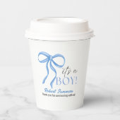 It's a Boy Blue Ribbon Papieren Bekers (Voorkant)