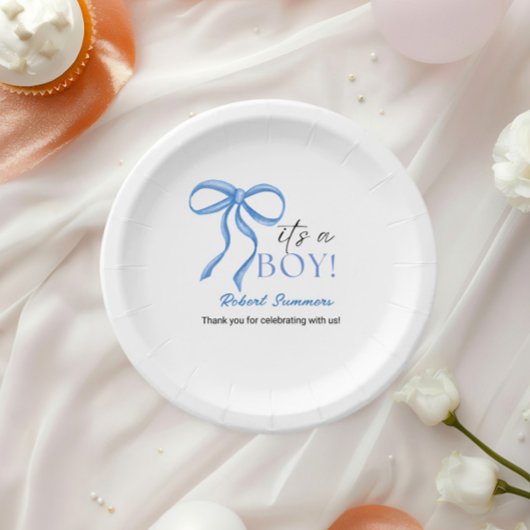 It's a Boy Blue Ribbon Papieren Bordje