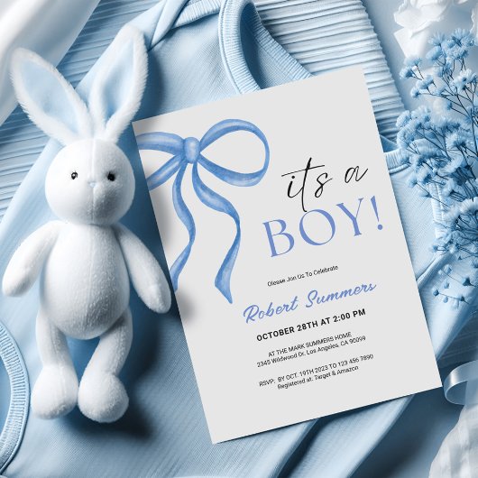 It's a Boy Blue Ribbon  Save The Date