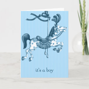It's a Boy Carousel Horse Birth Announcement Aankondiging