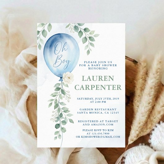 Its a Boy Celebration Navy Blue Balloon Baby Showe Kaart