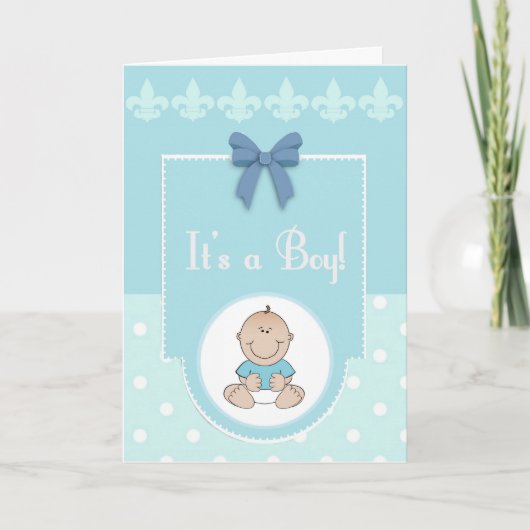 It's A Boy Congratulations New Baby Card Kaart (Voorkant)