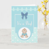 It's A Boy Congratulations New Baby Card Kaart (Gele Bloem)