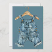 It's a Boy Denim Clothes Blue Jean Baby Shower Kaart (Achterkant)