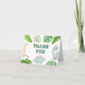 It's a Boy Dinosaur Baby Shower  Bedankkaart (Voorkant)