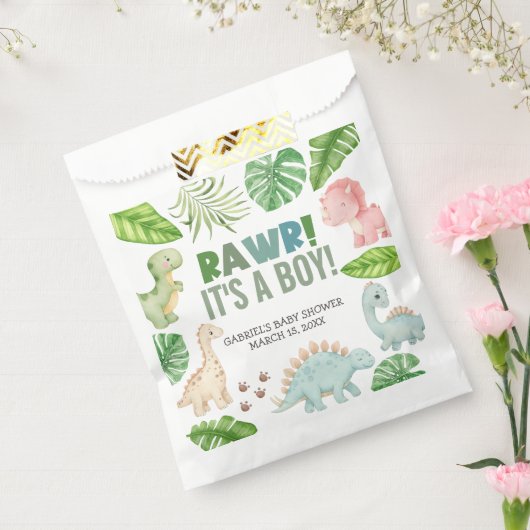 It's a Boy Dinosaur Baby Shower Bedankzakje (Gezegeld)