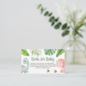 It's a Boy Dinosaur Baby Shower Books for Baby Informatiekaartje (Staand voorkant)