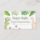 It's a Boy Dinosaur Baby Shower Diaper Raffle Informatiekaartje (Voorkant)