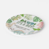 It's a Boy Dinosaur Baby Shower Papieren Bordje (Gekanteld)