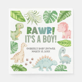 It's a Boy Dinosaur Baby Shower Servet