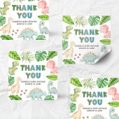 It's a Boy Dinosaur Baby Shower Vierkante Sticker