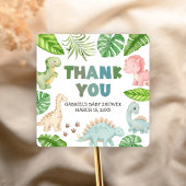 It's a Boy Dinosaur Baby Shower Vierkante Sticker