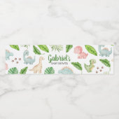 It's a Boy Dinosaur Baby Shower  Waterfles Etiket (Enkel label)