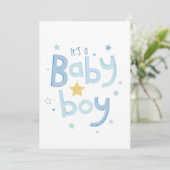 It's a boy, geboortekaart feestdagenkaart (Staand voorkant)