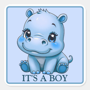 IT'S A BOY - Gender Reveal Vierkante Sticker