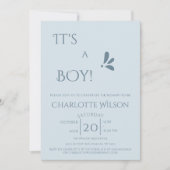 It's A Boy! Minimalism Pastel Blue Baby Shower Kaart (Voorkant)
