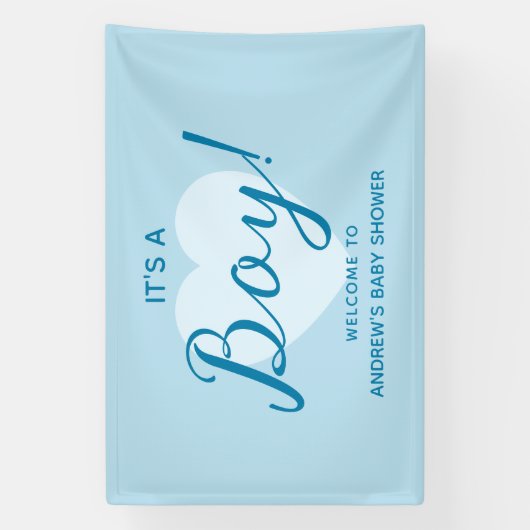 Its a Boy Modern Baby Shower Spandoek (Verticaal)