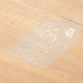 It's A Boy Modern Minimal Butterfly Baby Shower Acryl Uitnodigingen (Laagn)