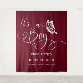 It's A Boy Modern Minimal Butterfly Baby Shower Wandkleed