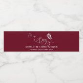 It's A Boy Modern Minimal Butterfly Baby Shower Waterfles Etiket (Enkel label)