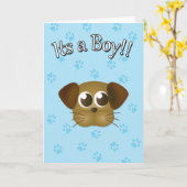 Its a Boy Puppy Card Kaart (Gele Bloem)