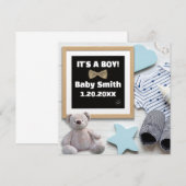 It's A Boy Social Media, plat lakenblauw Zwangersc Aankondiging (Voorkant / Achterkant)