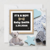 It's A Boy Social Media, plat lakenblauw Zwangersc Aankondiging (Voorkant)