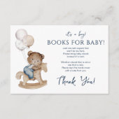 It's a Boy Teddy Bear & Balloons Bring a Book Informatiekaartje (Voorkant)