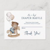 It's a Boy Teddy Bear & Balloons Diaper Raffle Informatiekaartje (Voorkant)
