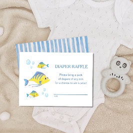 It's a Boy Under the Sea Baby Shower Diaper Raffle Informatiekaartje