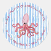 It's a Boy Under the Sea thank you Ronde Sticker (Voorkant)