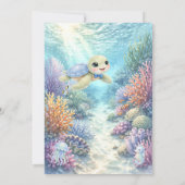 It's a Boy Under the Sea Turtle Boy Baby Shower Kaart (Achterkant)