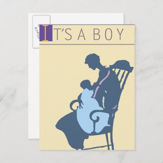 <It's a Boy>van Steve Collier Briefkaart (Voorkant / Achterkant)