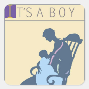 <It's a Boy>van Steve Collier Vierkante Sticker