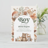 It's a Boy! Woodland Animal Baby Shower Kaart (Staand voorkant)
