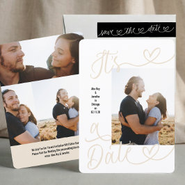 It's A Date | 4 Photo | Calligraphy Wedding Save The Date