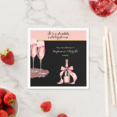 It's a Double Celebration Black Champagne Birthday Servet (Insitu)