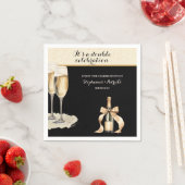 It's a Double Celebration Black Champagne Birthday Servet (Insitu)