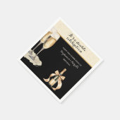 It's a Double Celebration Black Champagne Birthday Servet (Hoek)