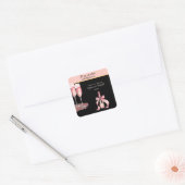 It's a Double Celebration Black Champagne Birthday Vierkante Sticker (Envelop)