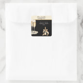 It's a Double Celebration Black Champagne Birthday Vierkante Sticker (Tas)