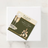 It's a Double Celebration Green Champagne Birthday Bedankjes Labels (In situ)